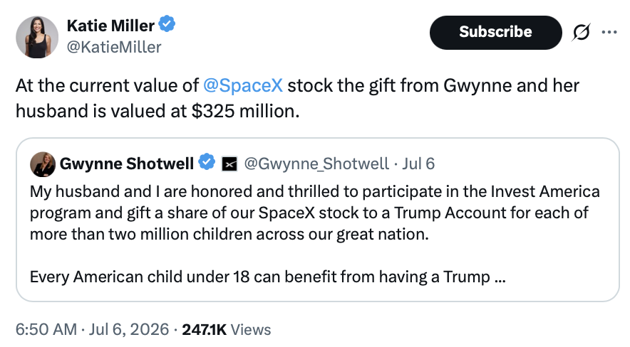 President Donald J. Trump shares a screenshot of a social media post at Washington D.C.