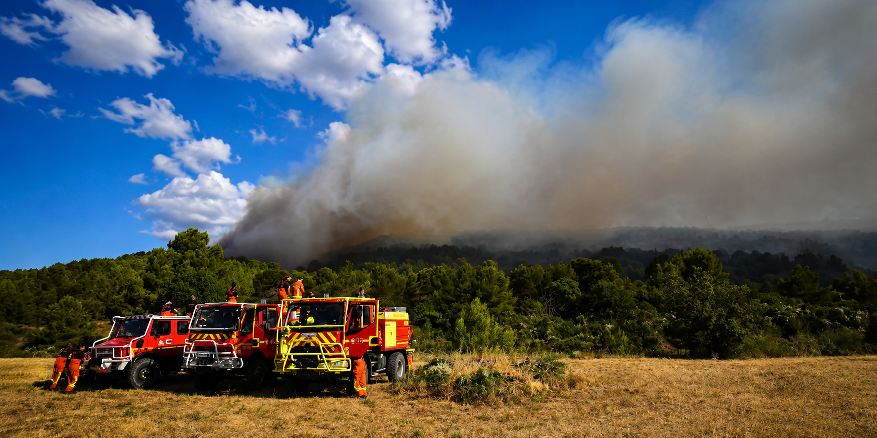 Wildfires rage in southern France, as strong winds and heat worsen the situation.
