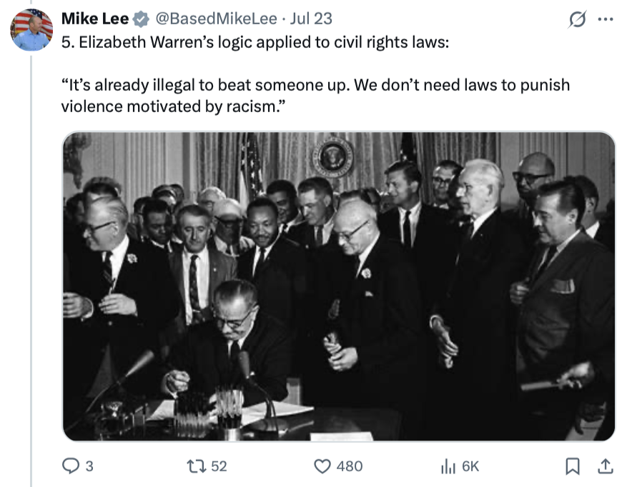 U.S. Senator Mike Lee (R-UT) posed for a profile picture accompanying a social media post at WASHINGTON D.C.