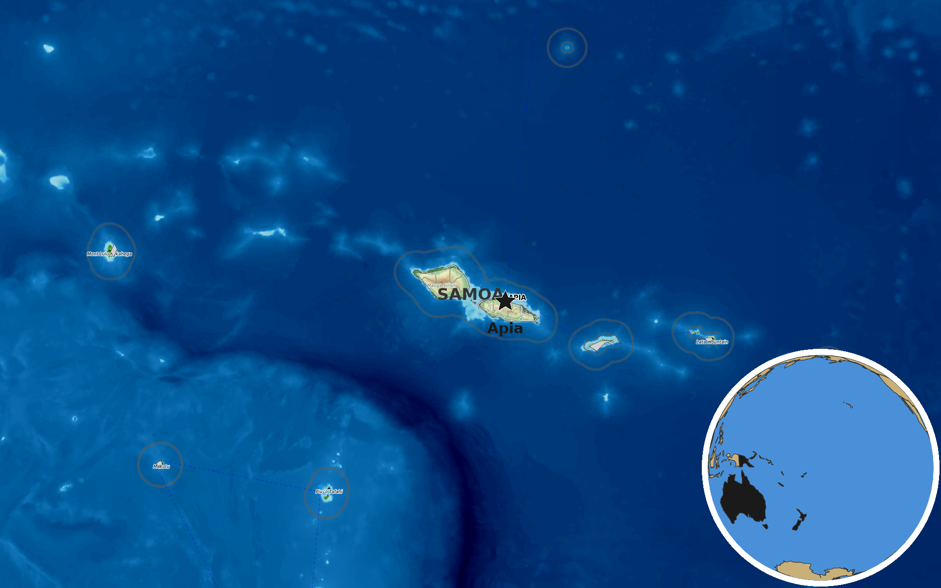 OpenTopoMap / Natural Earth - Samoa