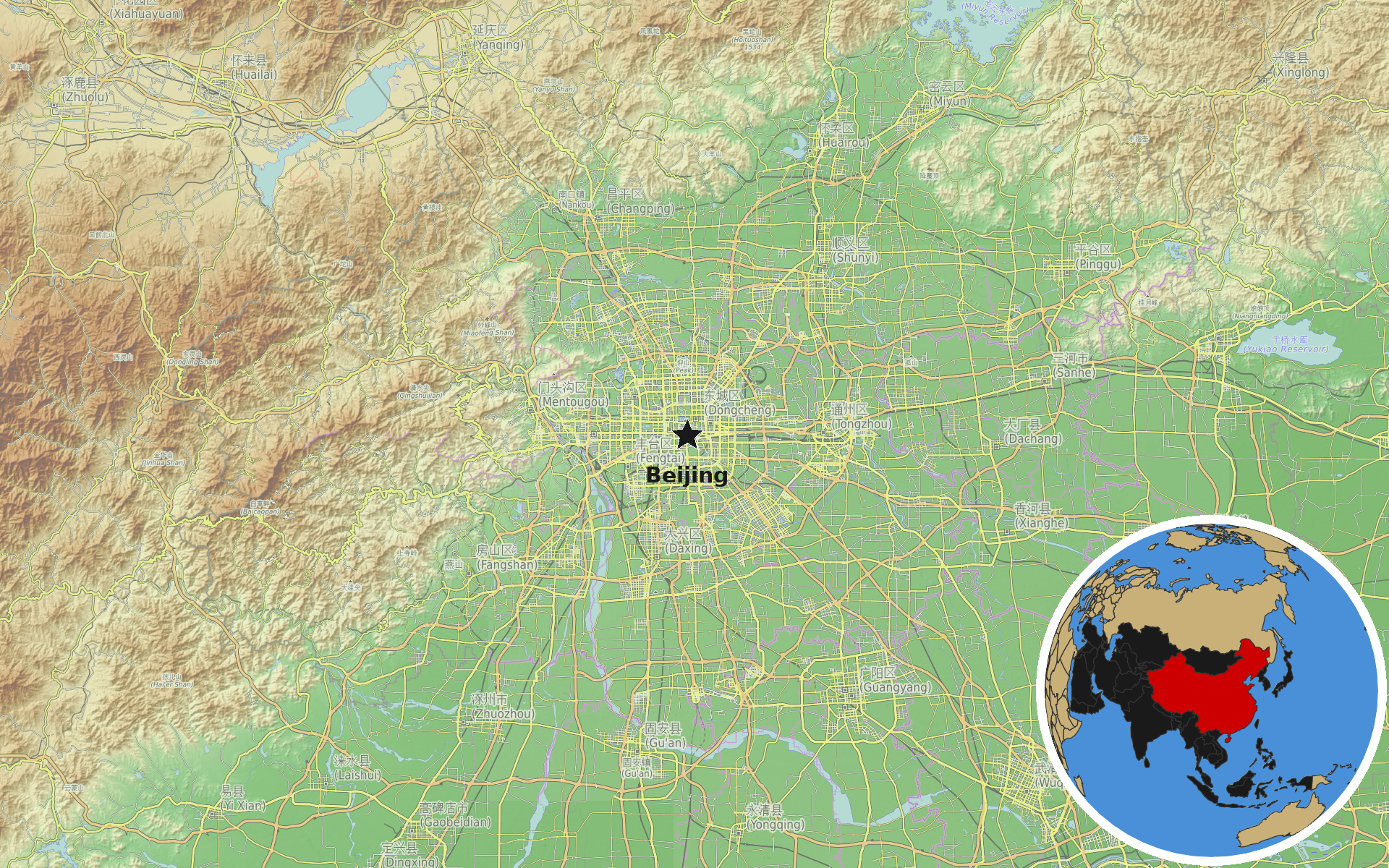 OpenTopoMap / Natural Earth - China
