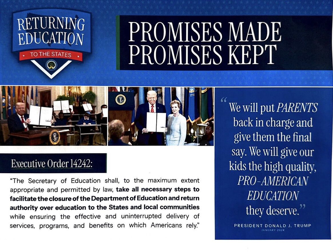 Trump vows to cut Education Department staff to 550 by December 2026