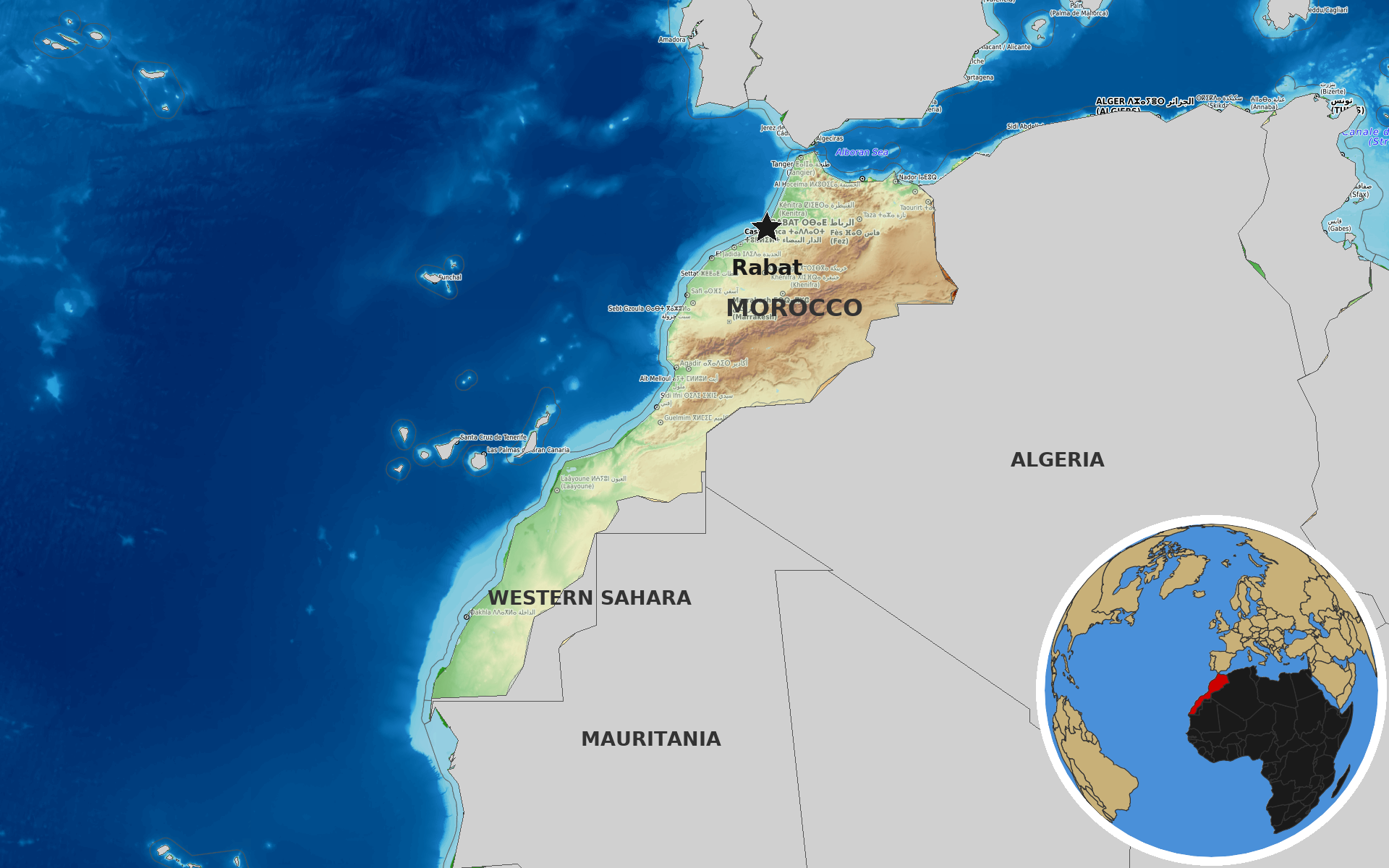 OpenTopoMap / Natural Earth - Morocco