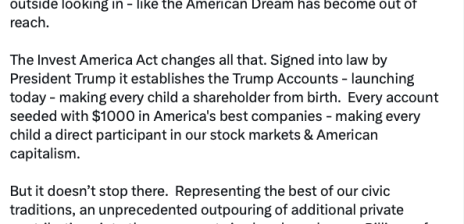 Trump Accounts Launch, Seeding Every Newborn With $1,000 in Stocks