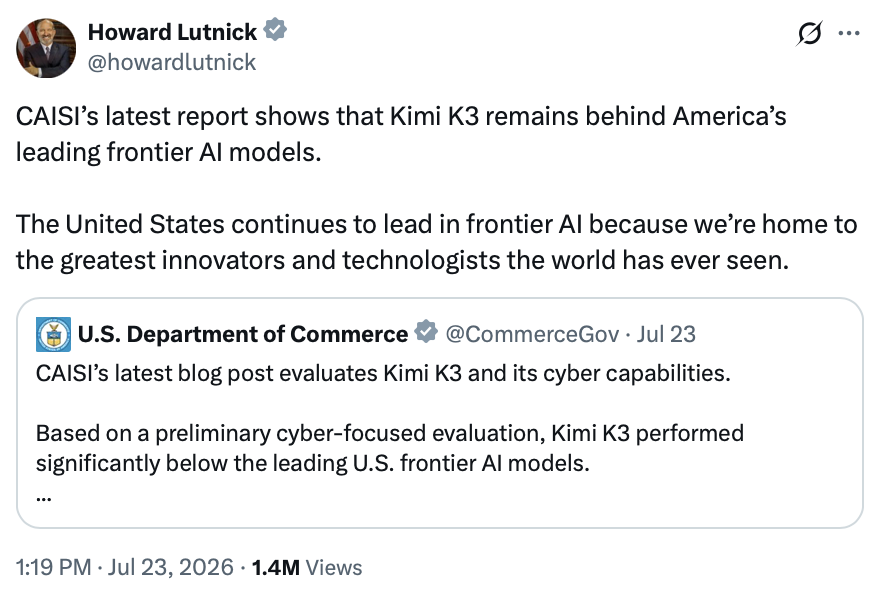 President Donald J. Trump amplifies a social media post from U.S.