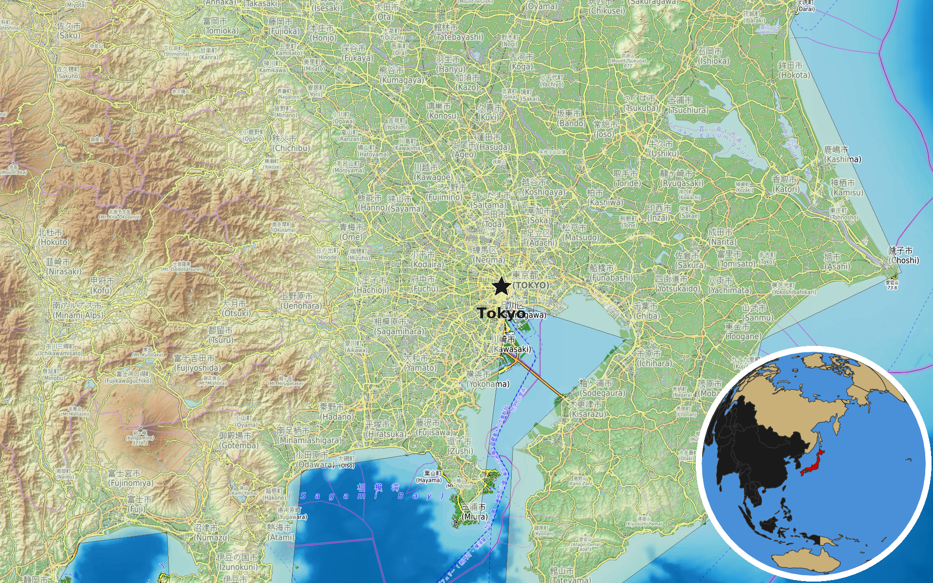 Source: OpenTopoMap / Natural Earth - Tokyo
Note: Map generated by NewsFindr for Tokyo on July 14, 2026 at 10:37 AM ET
