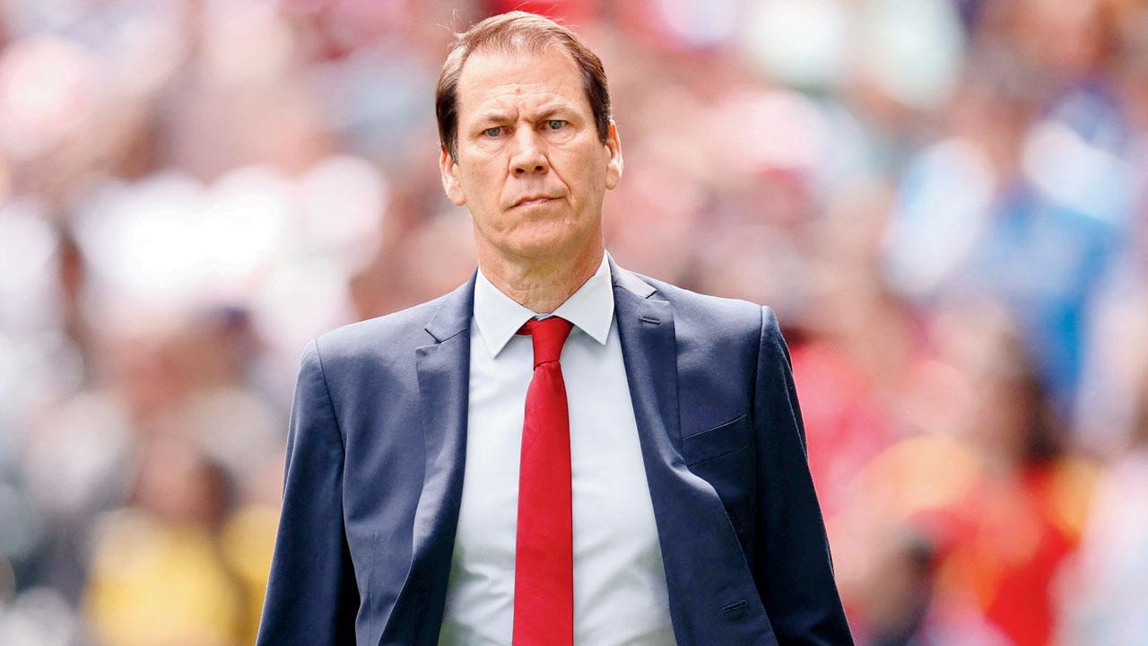 Rudi Garcia leaving the pitch after Belgium's late comeback against Senegal at the Seattle Stadium in Seattle, Washington, on July 1, 2026 at 5:30 PM. Photo: AFP.