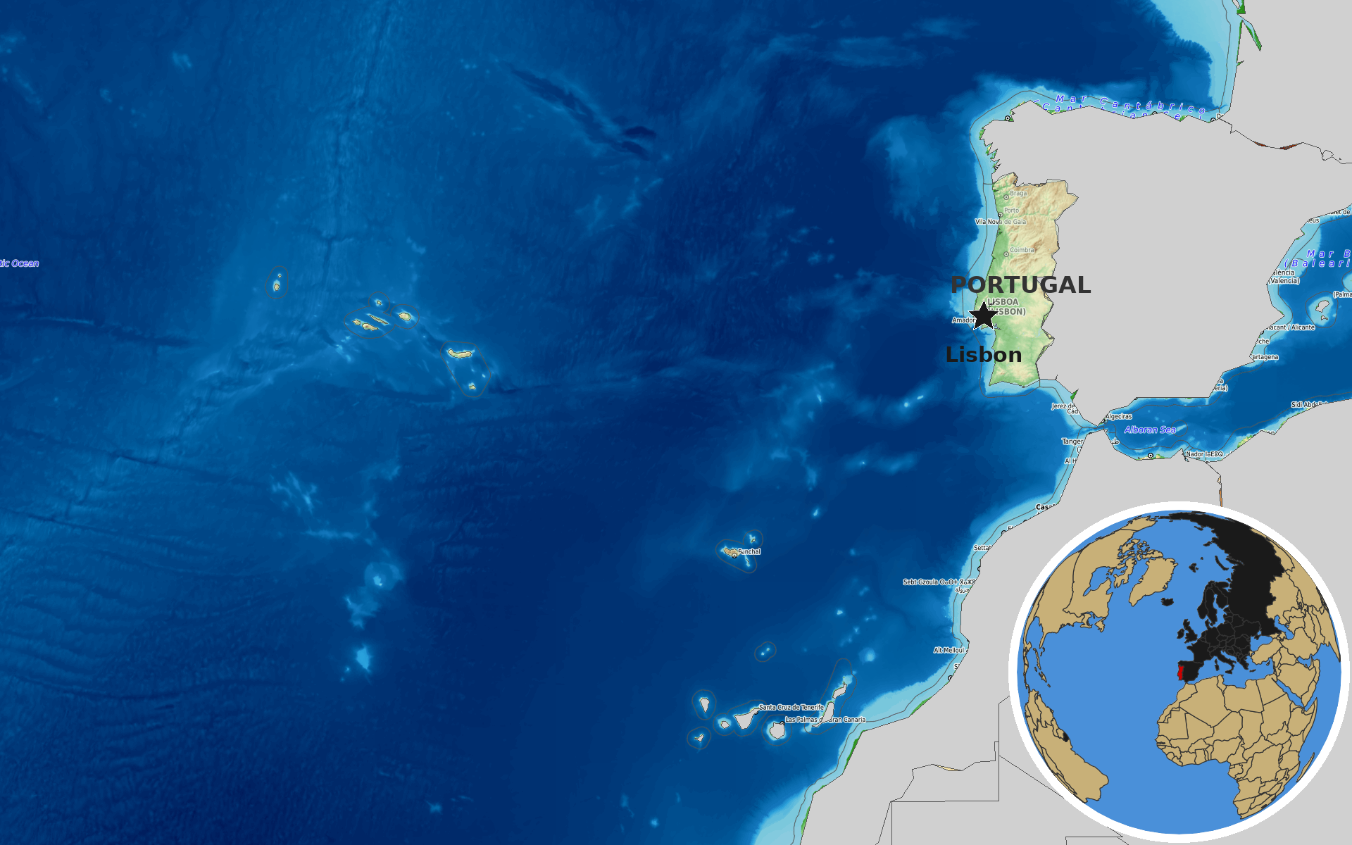 OpenTopoMap / Natural Earth - Portugal