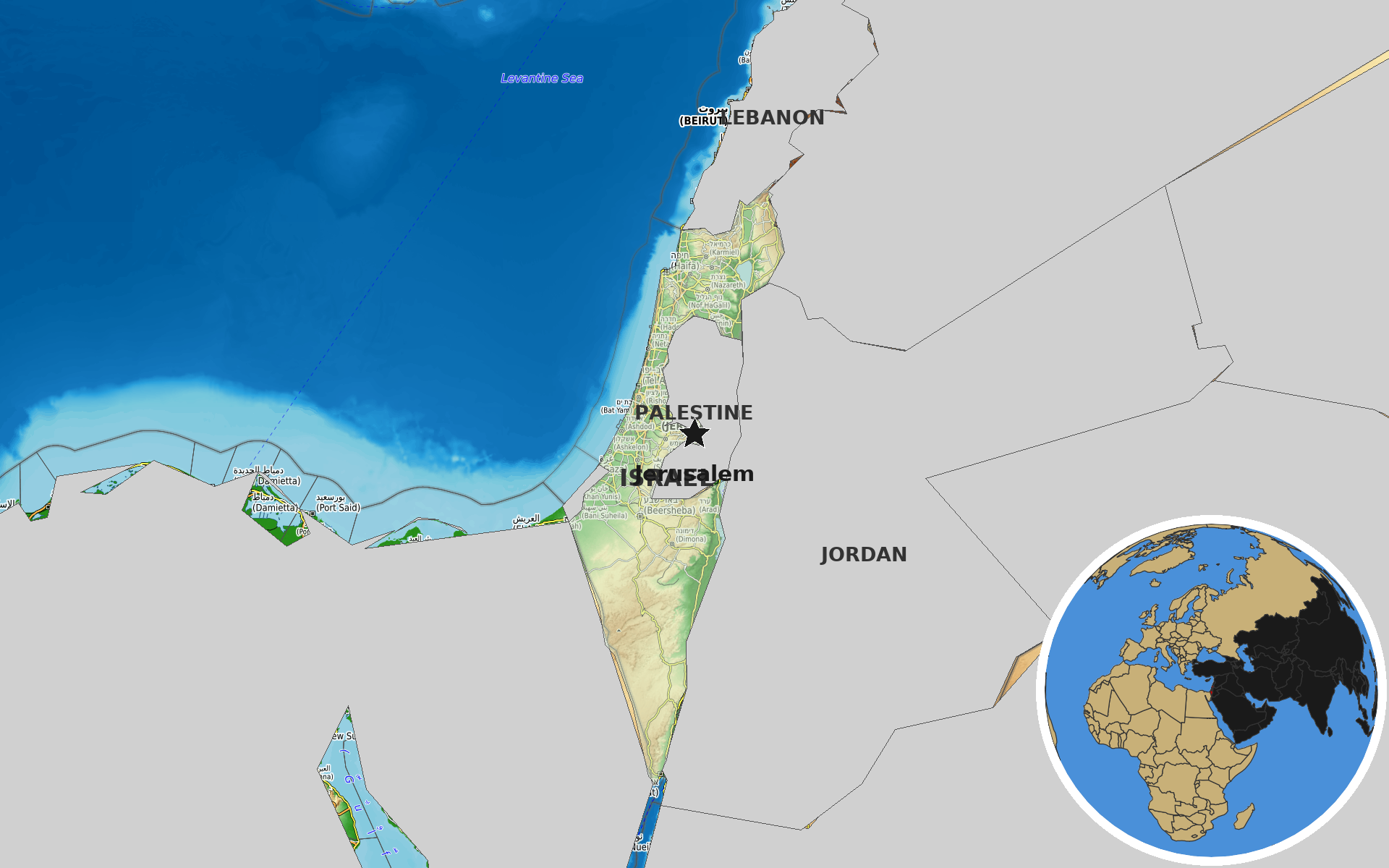 Source: OpenTopoMap / Natural Earth - Israel
Note: Map generated by NewsFindr for Israel on July 14, 2026 at 10:33 AM ET