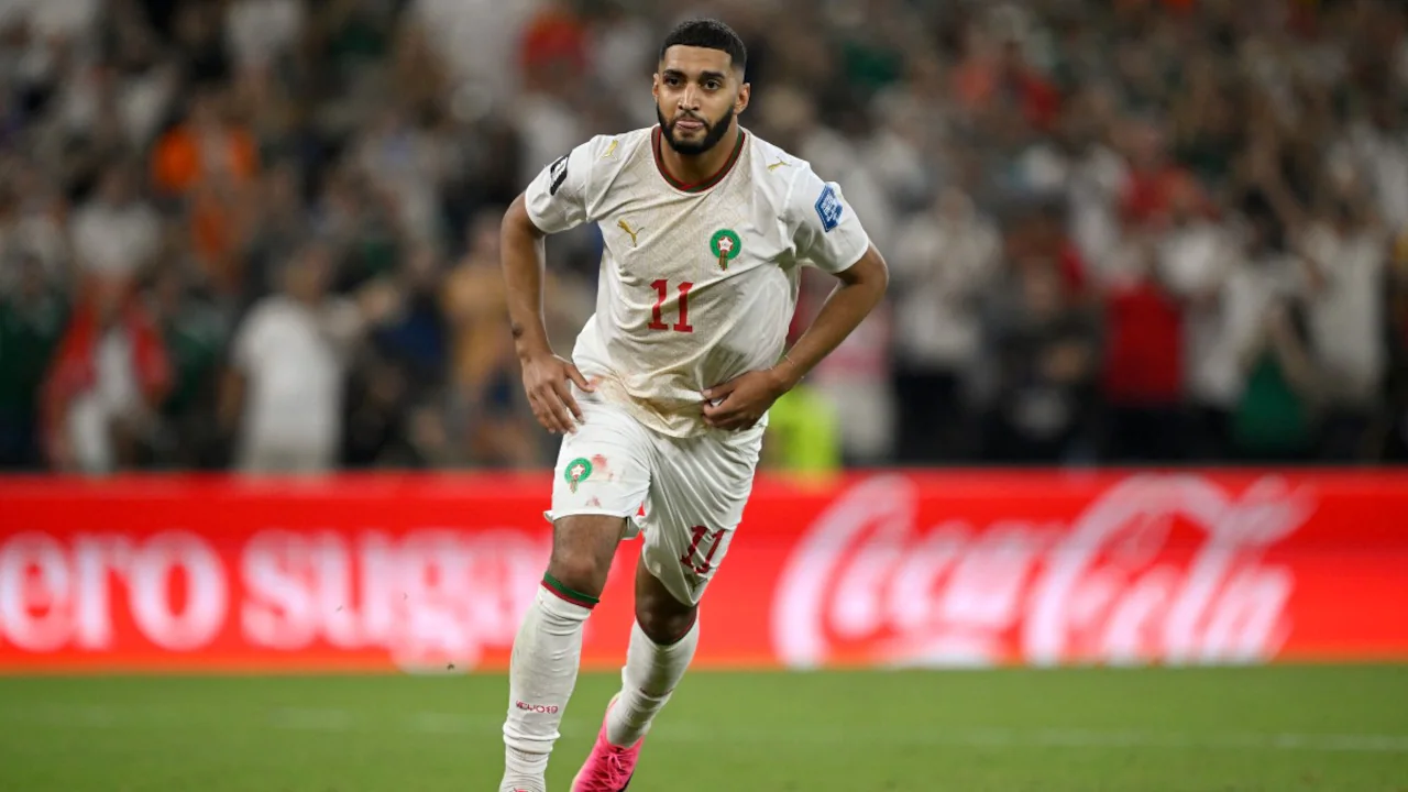 Ismael Saibari after scoring the decisive goal that pushed Morocco through to the last 16 in Estadio Monterrey, Guadalupe. on June 29, 2026 at 6:56 PM. Photo: Tushar Maamgain/NDTV