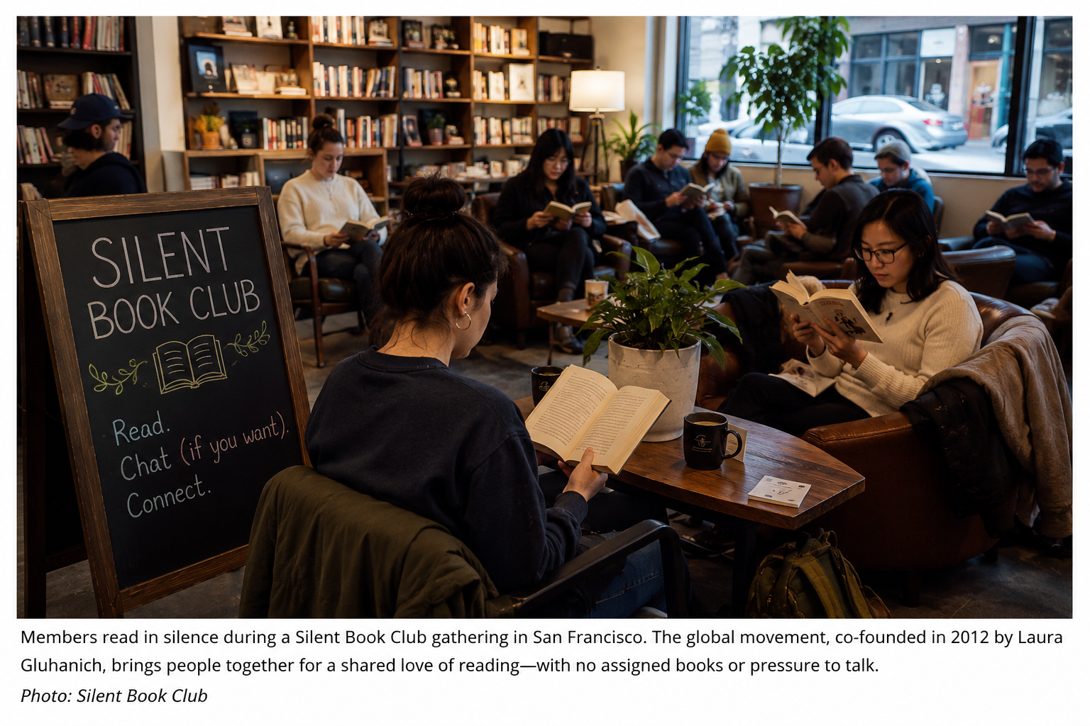 Silent reading clubs are bringing americans together again
