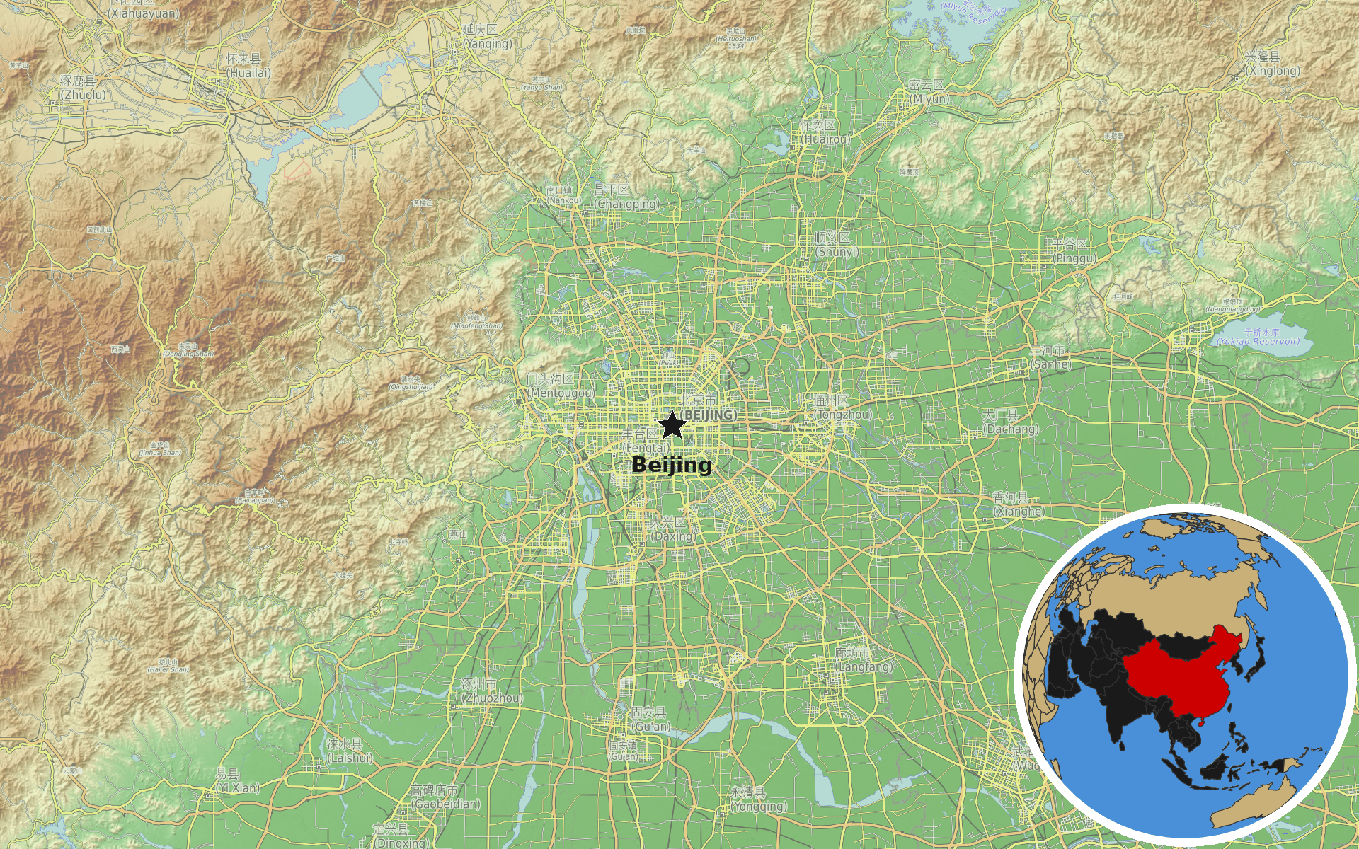 OpenTopoMap / Natural Earth - China
