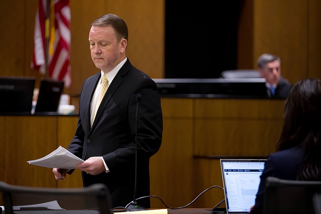 Deputy Utah County Attorney Christopher Ballard leaves the witness stand during a hearing for Tyler Robinson, accused in the fatal shooting of Charlie Kirk in 4th District Court on June 28, 2026 at 7:57 PM. Photo: Francisco Kjolseth/Getty Images