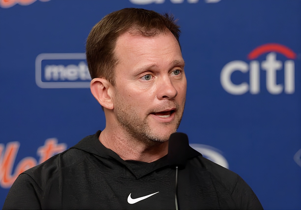 Interim Manager Andy Green #70 of the New York Mets speaks to the media prior to a game against the Philadelphia Phillies in New York City at Citi Field on June 27, 2026 at 11:51 AM. Photo: Jim McIsaac/Getty Images