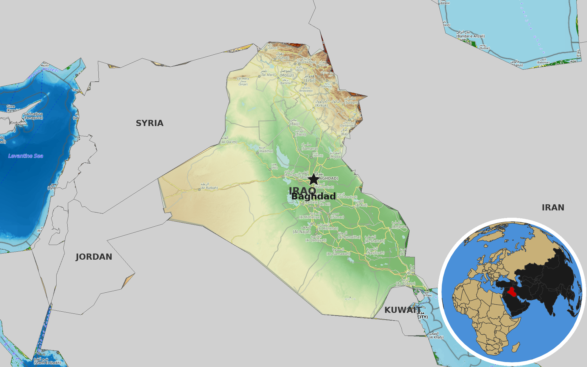 OpenTopoMap / Natural Earth - Iraq