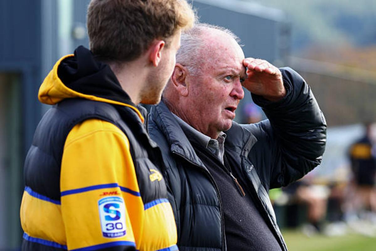 All Blacks selector Sir Graham Henry looks on during a Hurricanes Super Rugby training session at NZCIS on May 27, 2026 in Wellington, New Zealand(1)