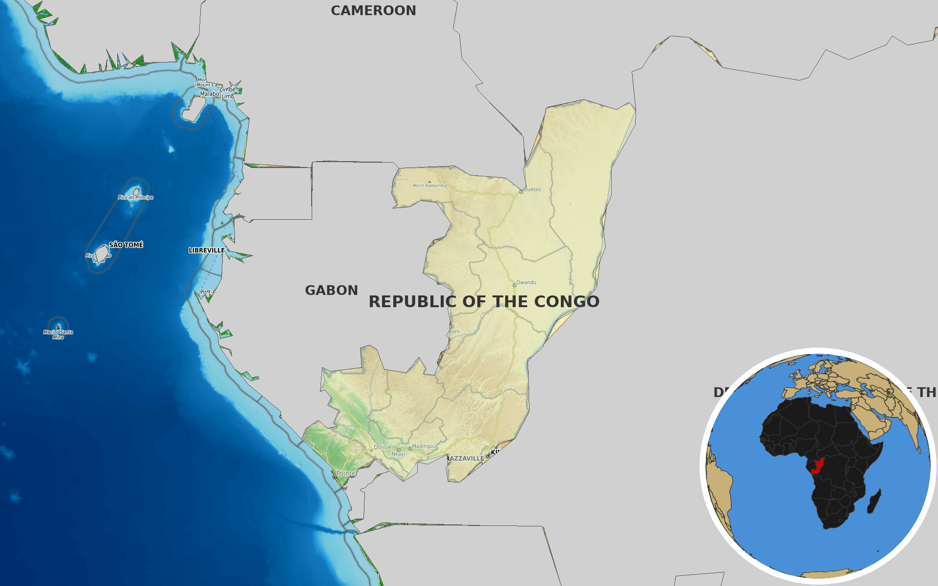 OpenTopoMap / Natural Earth - Congo