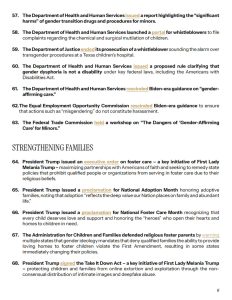 Trump Posts Numbered List Crediting Agencies on Gender, Family and Abortion Policy