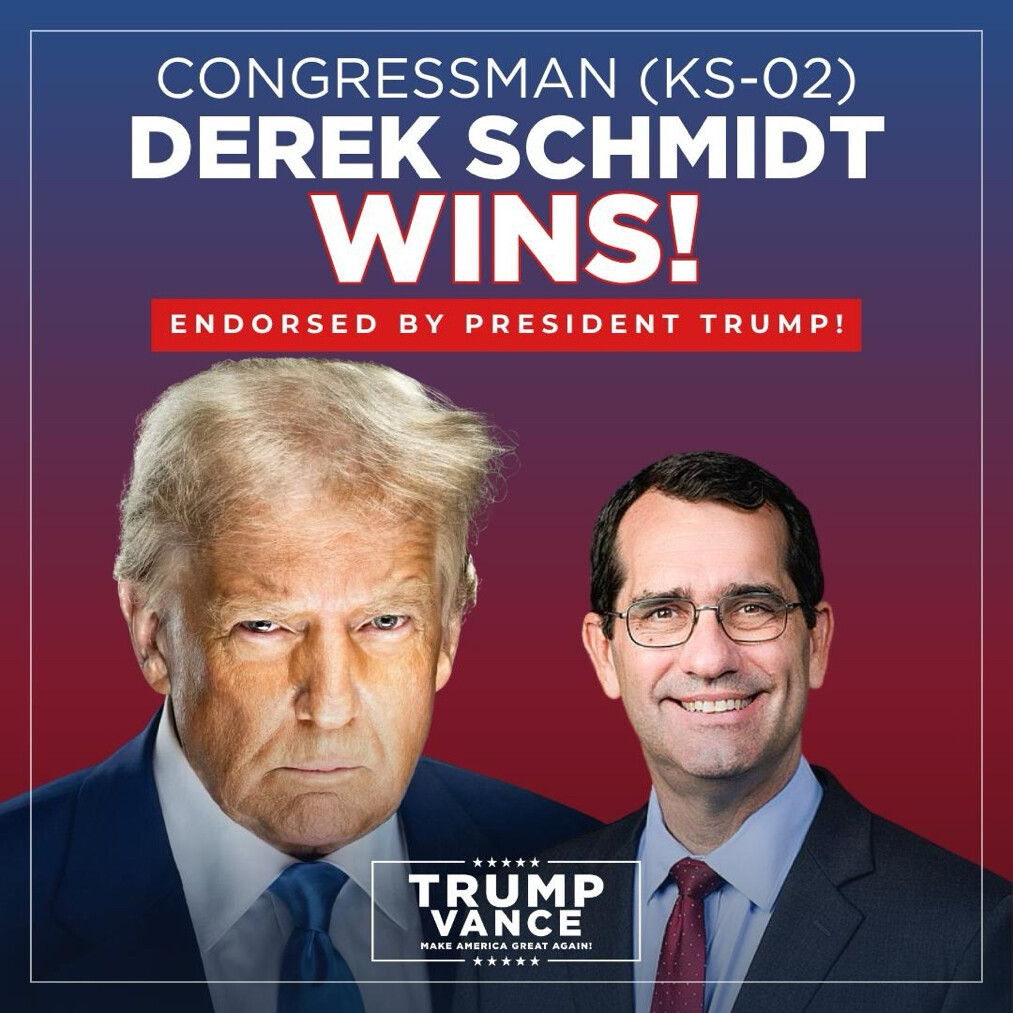 President Donald J. Trump posts a graphic declaring Republican Rep.