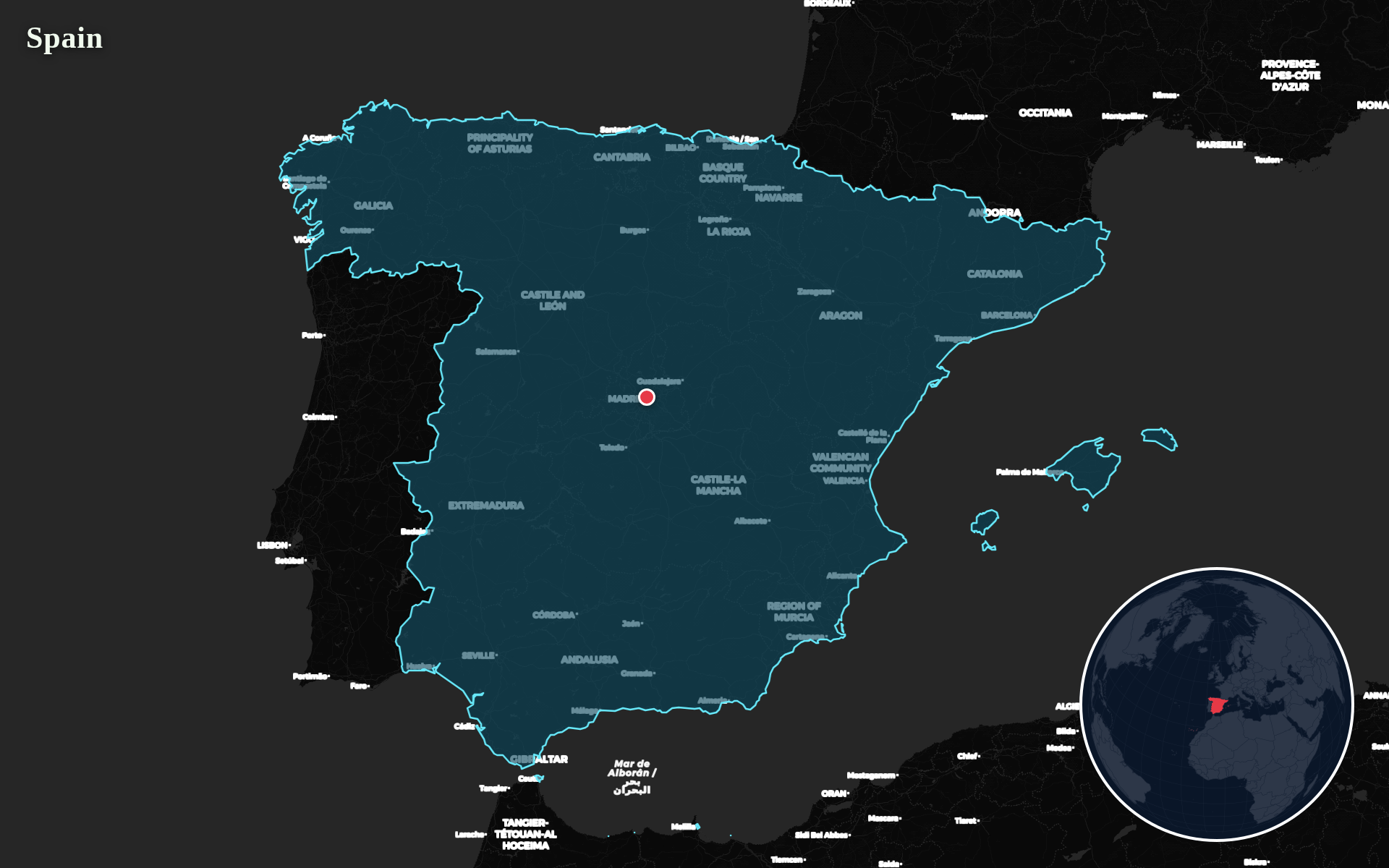 Protomaps / Natural Earth - Spain