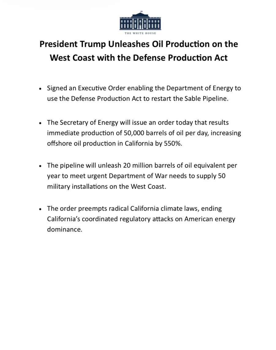 President Donald J. Trump's Truth Social post announces an executive order at Washington D.C.