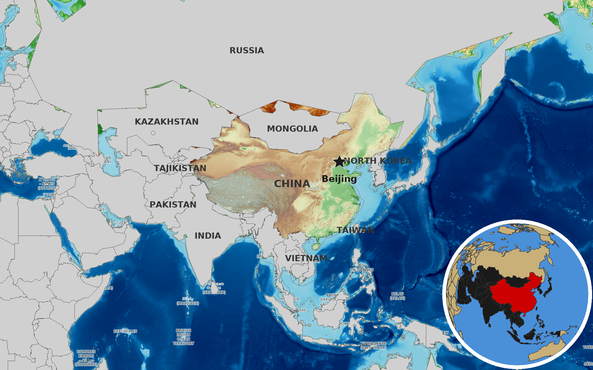 OpenTopoMap / Natural Earth - China