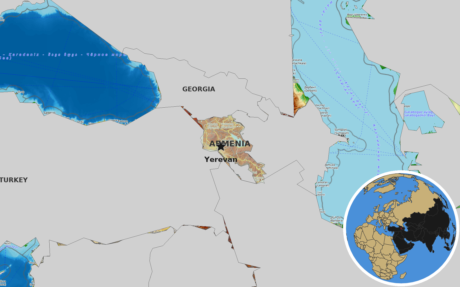 OpenTopoMap / Natural Earth - Armenia