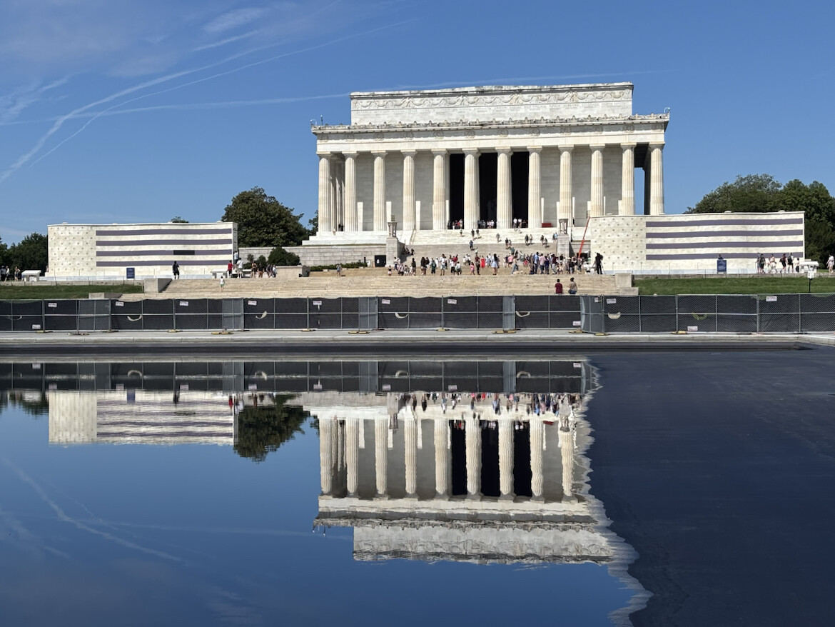 Deputy Assistant Secretary for Land and Minerals Management, U.S. Department of the Interior Greg Wischer described cleanup and repair work at the Lincoln Memorial Reflecting Pool in Washington D.C.