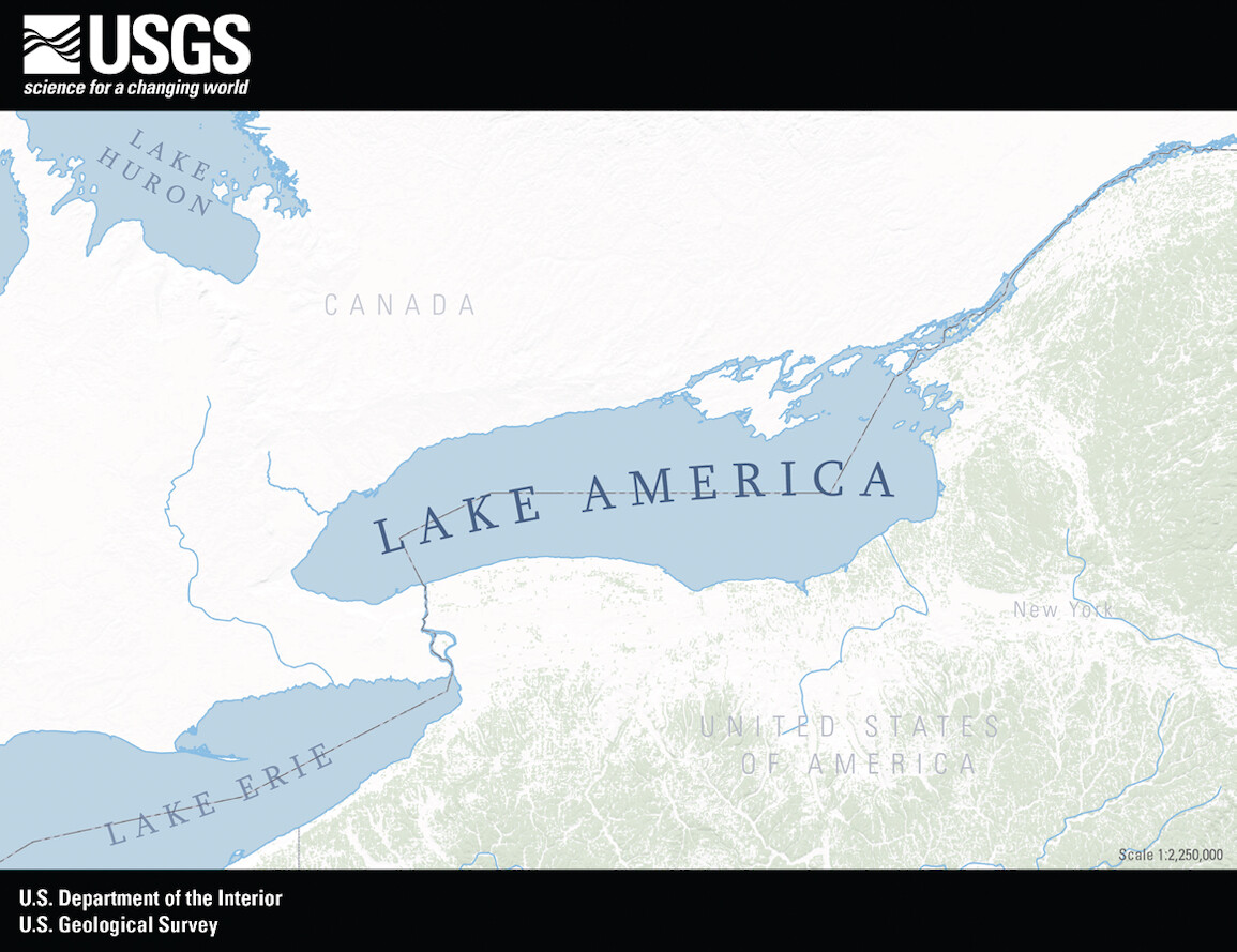 President Donald J. Trump posted a map labeled 'Lake America' on Truth Social on 08/27/2026.