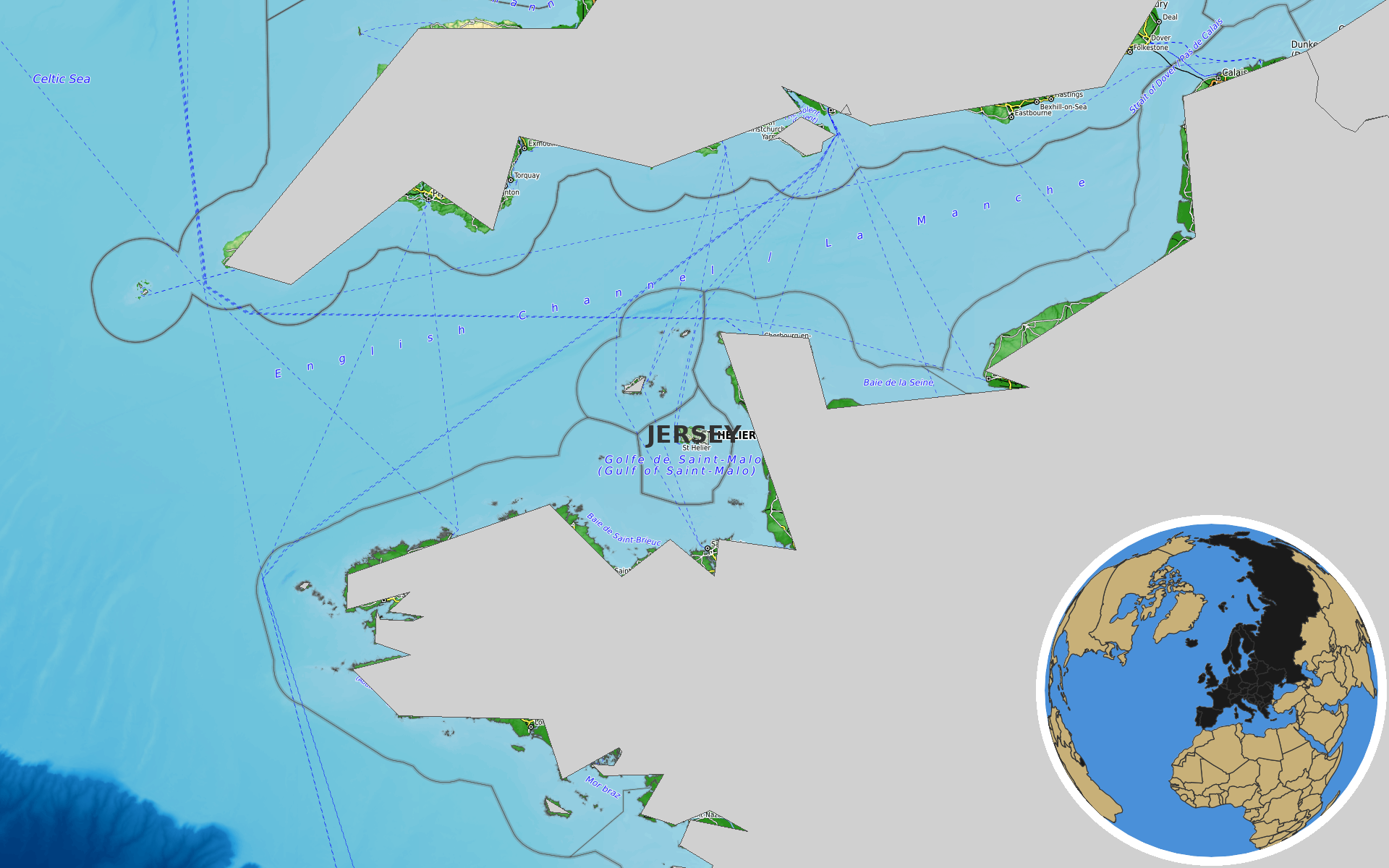 OpenTopoMap / Natural Earth - Jersey