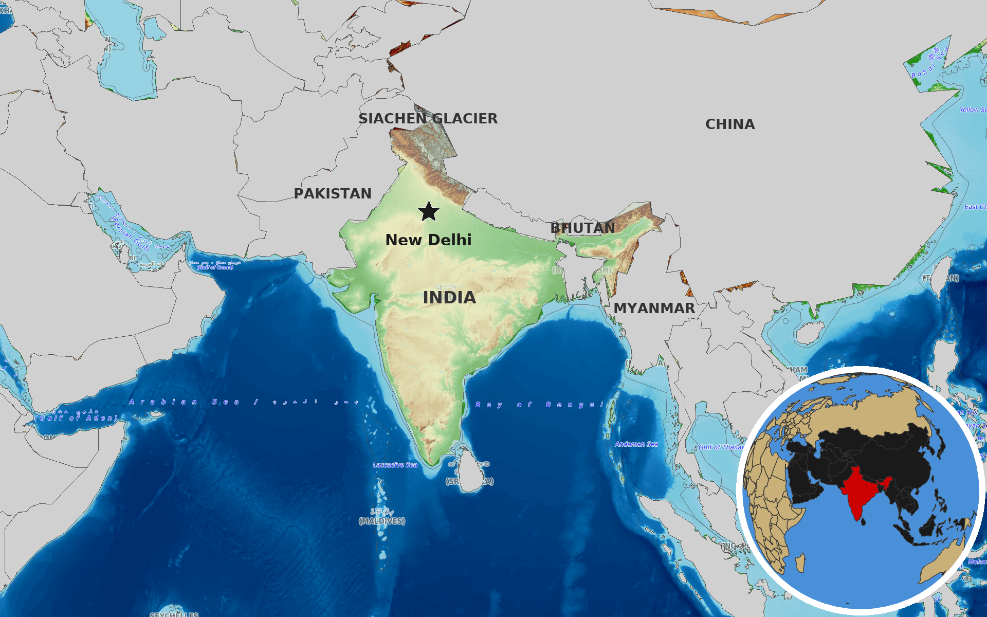 OpenTopoMap / Natural Earth - India