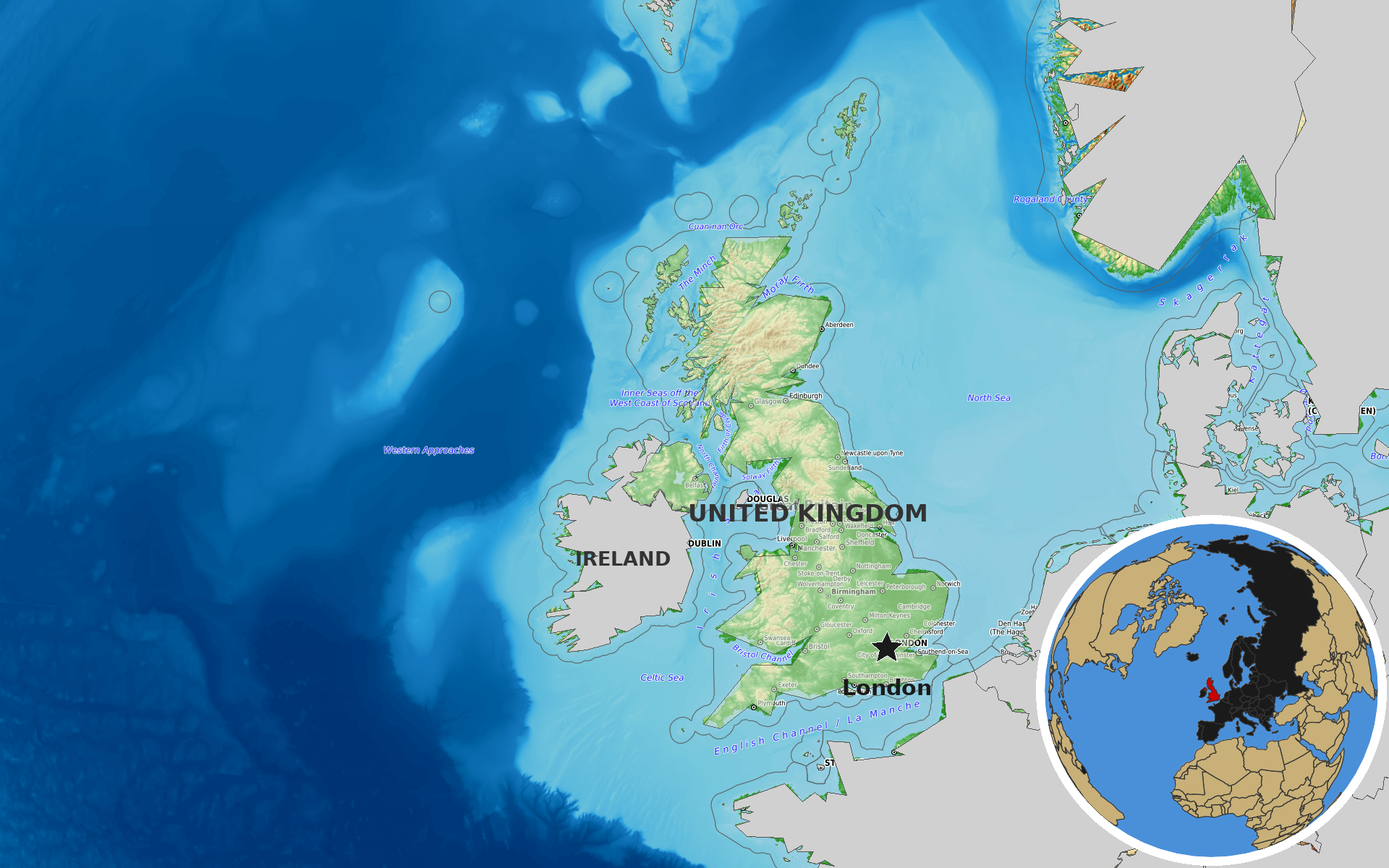 OpenTopoMap / Natural Earth - United Kingdom