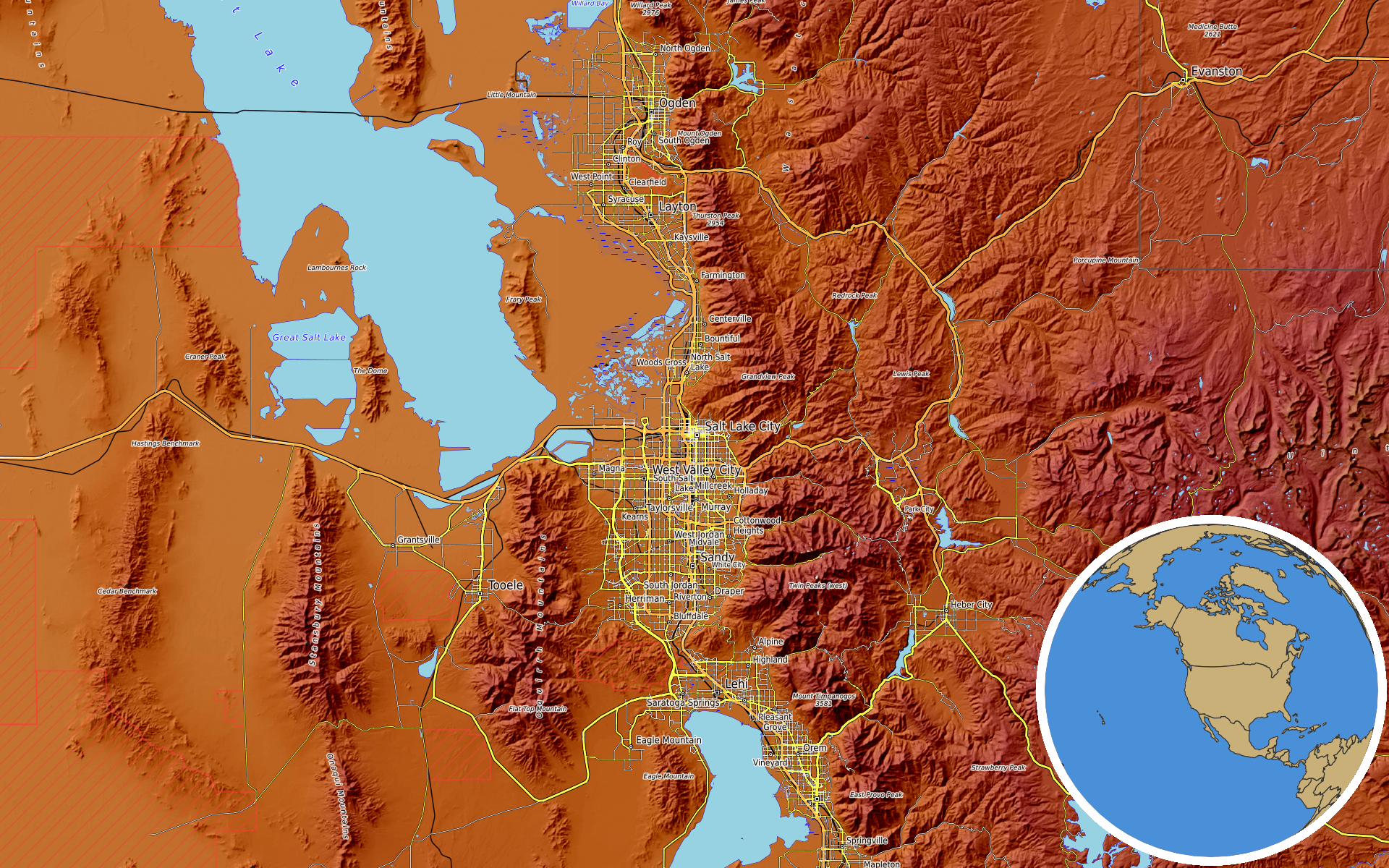 OpenTopoMap / Natural Earth - St. Olaf College, Utah