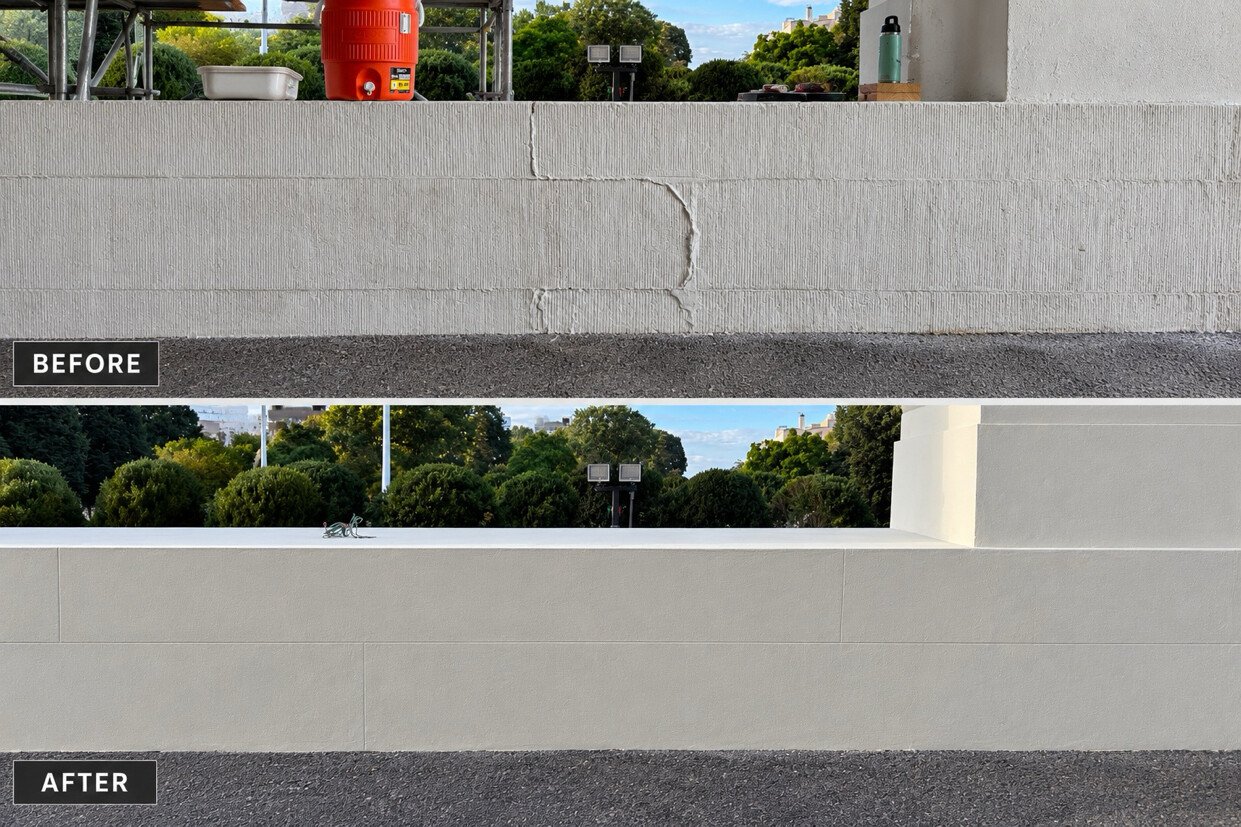 Trump posts before-and-after images of concrete repair project
