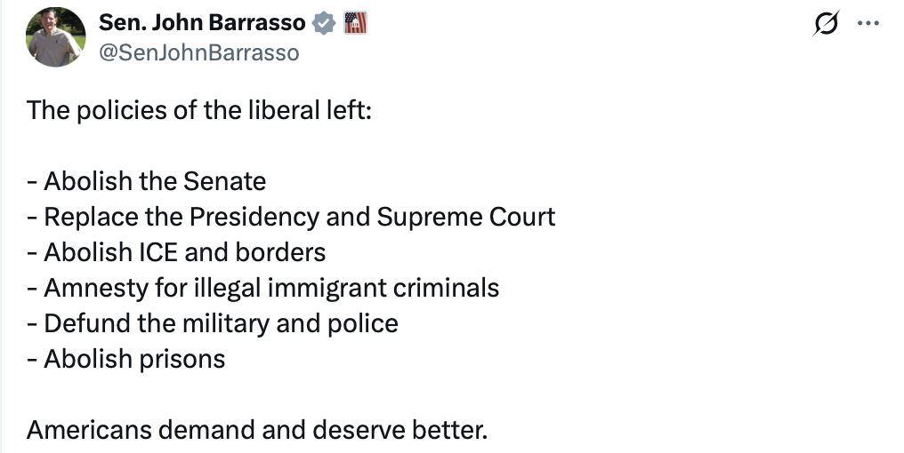 A social media post by Sen. John Barrasso is shown at Washington D.C.