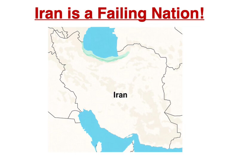A graphic posted by 47th President Donald J. Trump displays the text "Iran is a Failing Nation!" above a map of Iran on Truth Social on 09/06/2026.