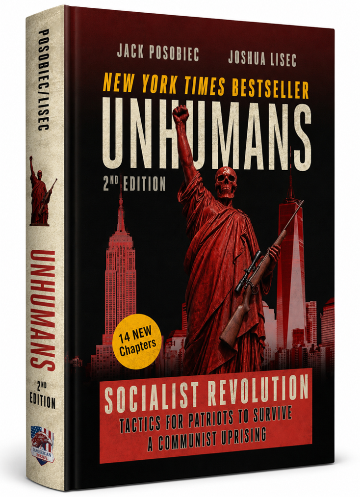 The book cover for "Unhumans" by Jack Posobiec and Joshua Lisec is displayed on Truth Social on 09/01/2026. The book was endorsed by Donald J.