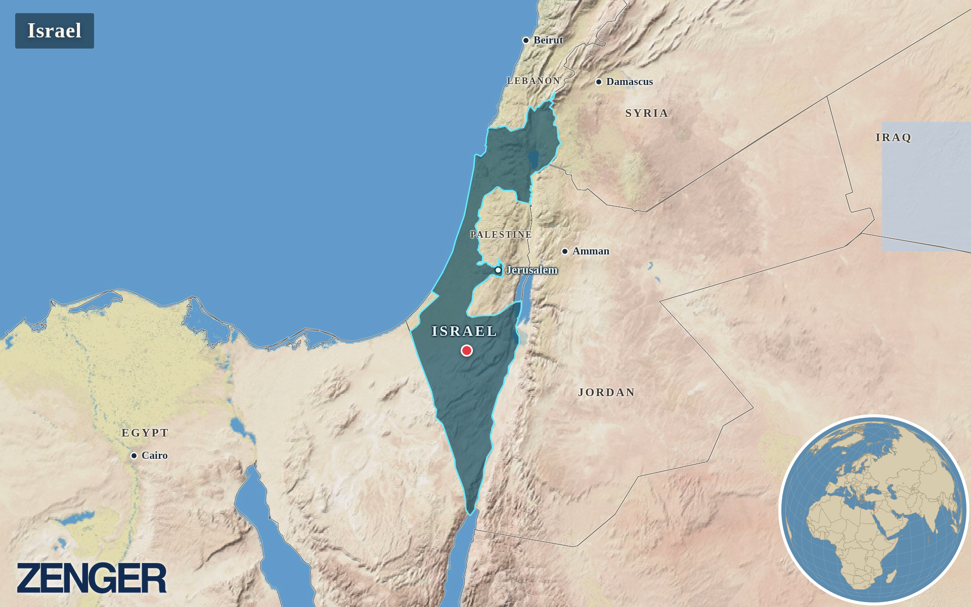Protomaps / Natural Earth - Israel