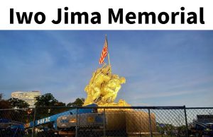 Trump Posts Golden-Lit Image of Iwo Jima Memorial Ringed by Rental Fencing