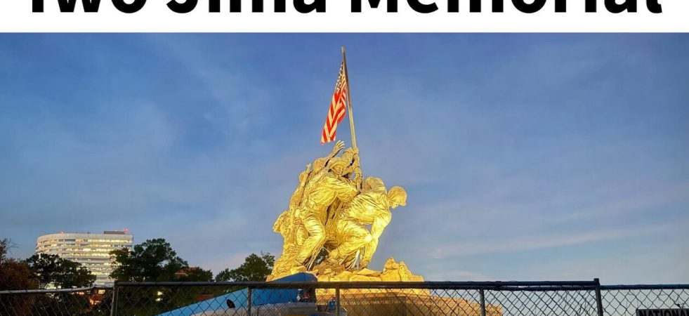 Trump Posts Golden-Lit Image of Iwo Jima Memorial Ringed by Rental Fencing