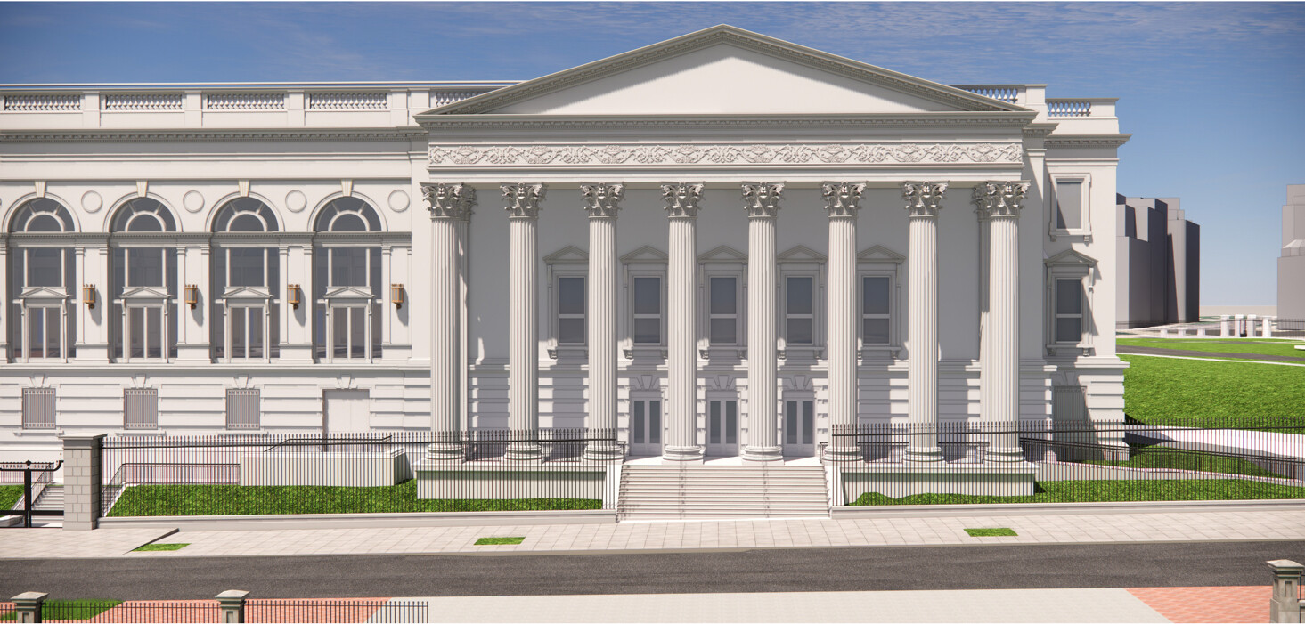 Trump posts image of neoclassical building on Truth Social