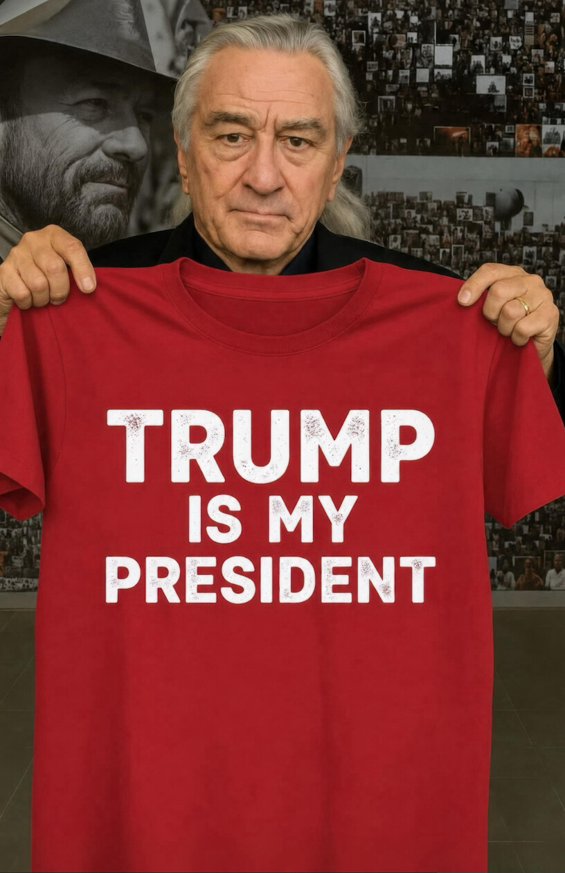47th President Donald J. Trump posts an image of an unidentified man holding a red shirt reading 'Trump Is My President' from Washington D.C.