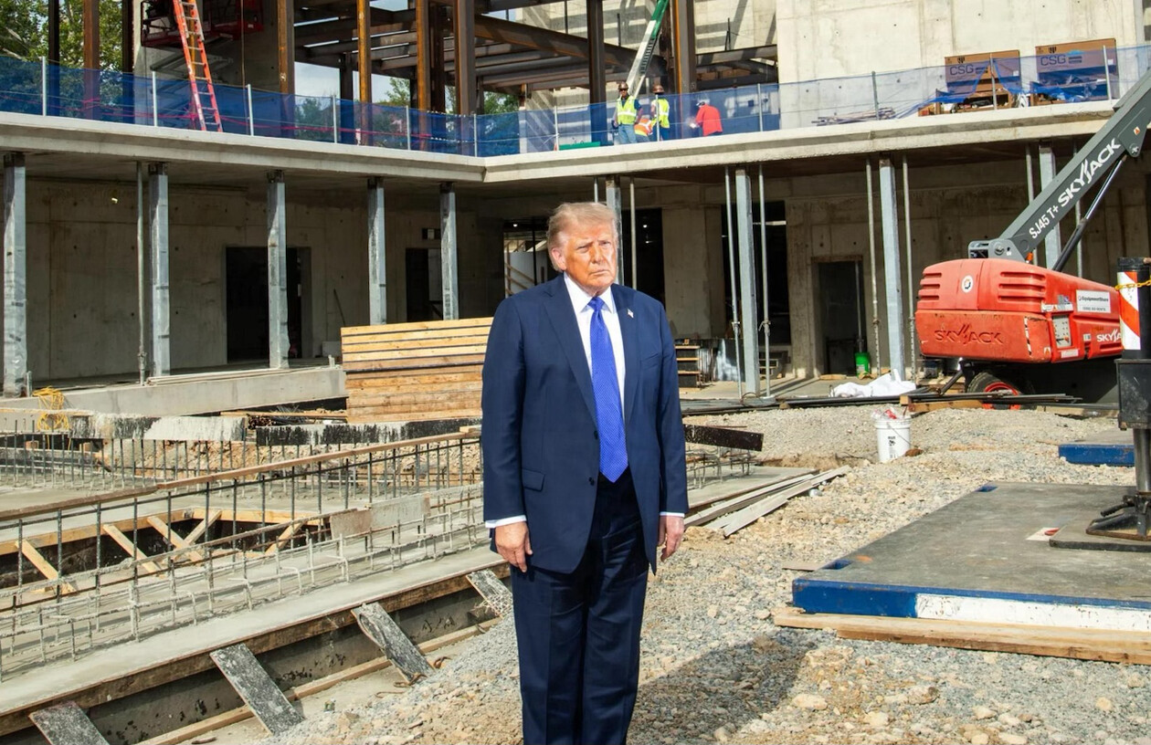 President Donald J. Trump posed at an active construction site in Washington D.C.