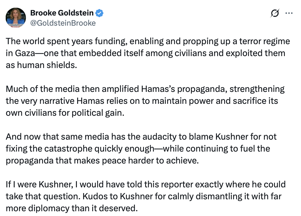A social media post by Brooke Goldstein is displayed at Washington D.C. on 09/10/2026.