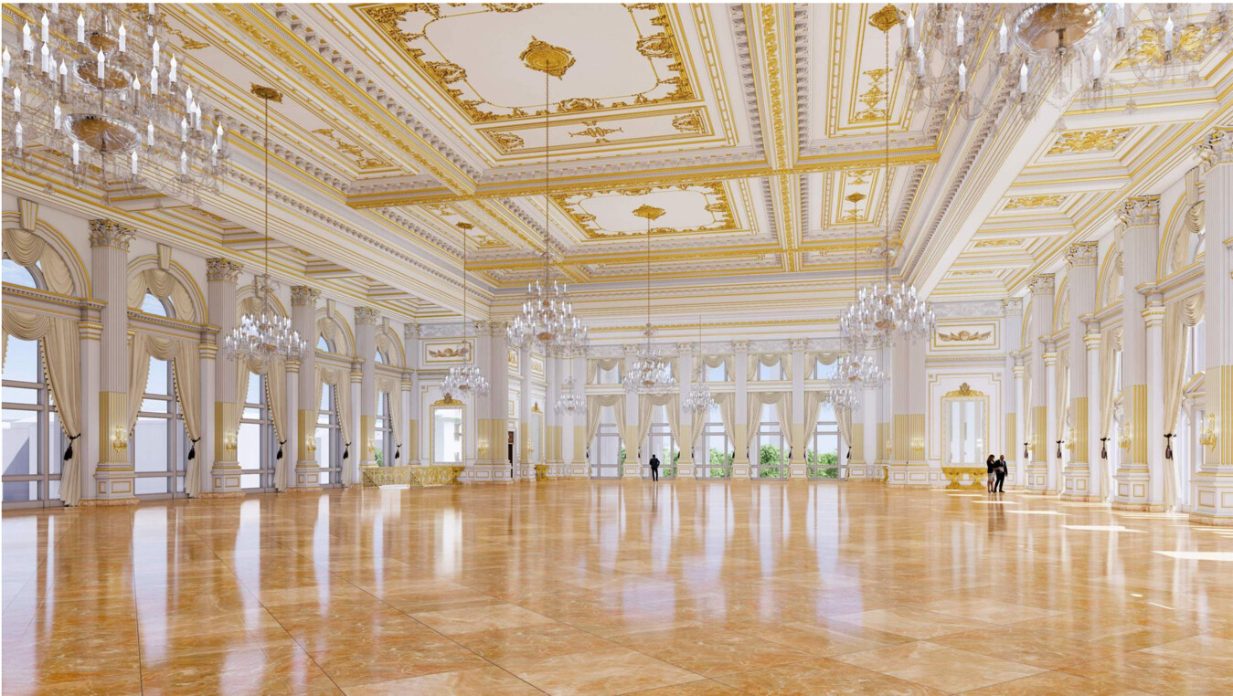 Trump Unveils First Interior Renderings of New White House Ballroom
