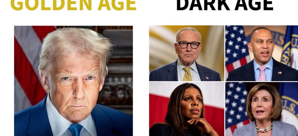 Trump Posts Graphic Contrasting “Golden Age” With “Dark Age”