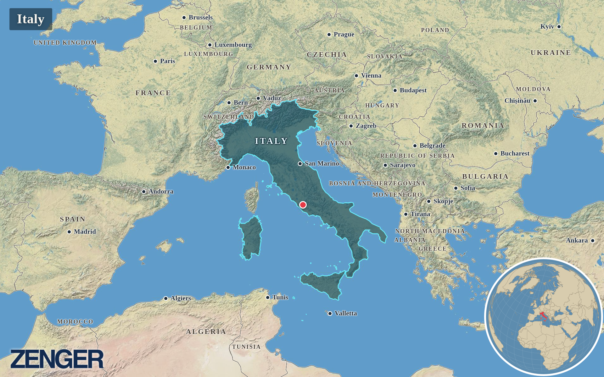 Protomaps / Natural Earth - Italy