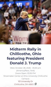 Trump Promotes Midterm Rally in Chillicothe, Ohio, Six Days Before Election