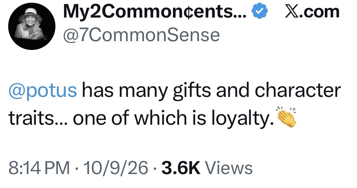 Trump Shares Post Praising His Loyalty