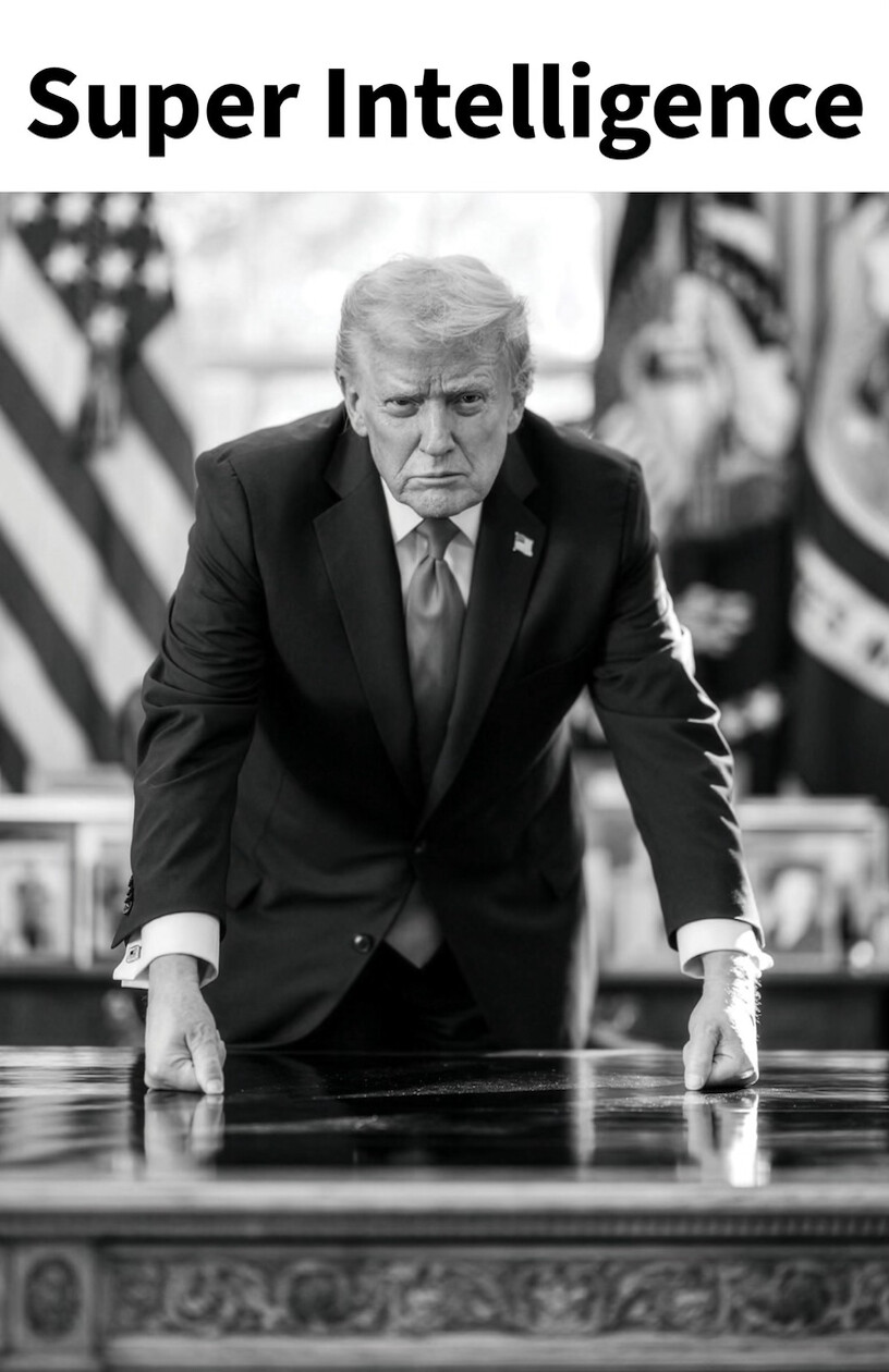 Trump Posts “Super Intelligence” Image in Formal Office Setting